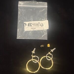 Gold Hoop and Silver Earrings with Studs